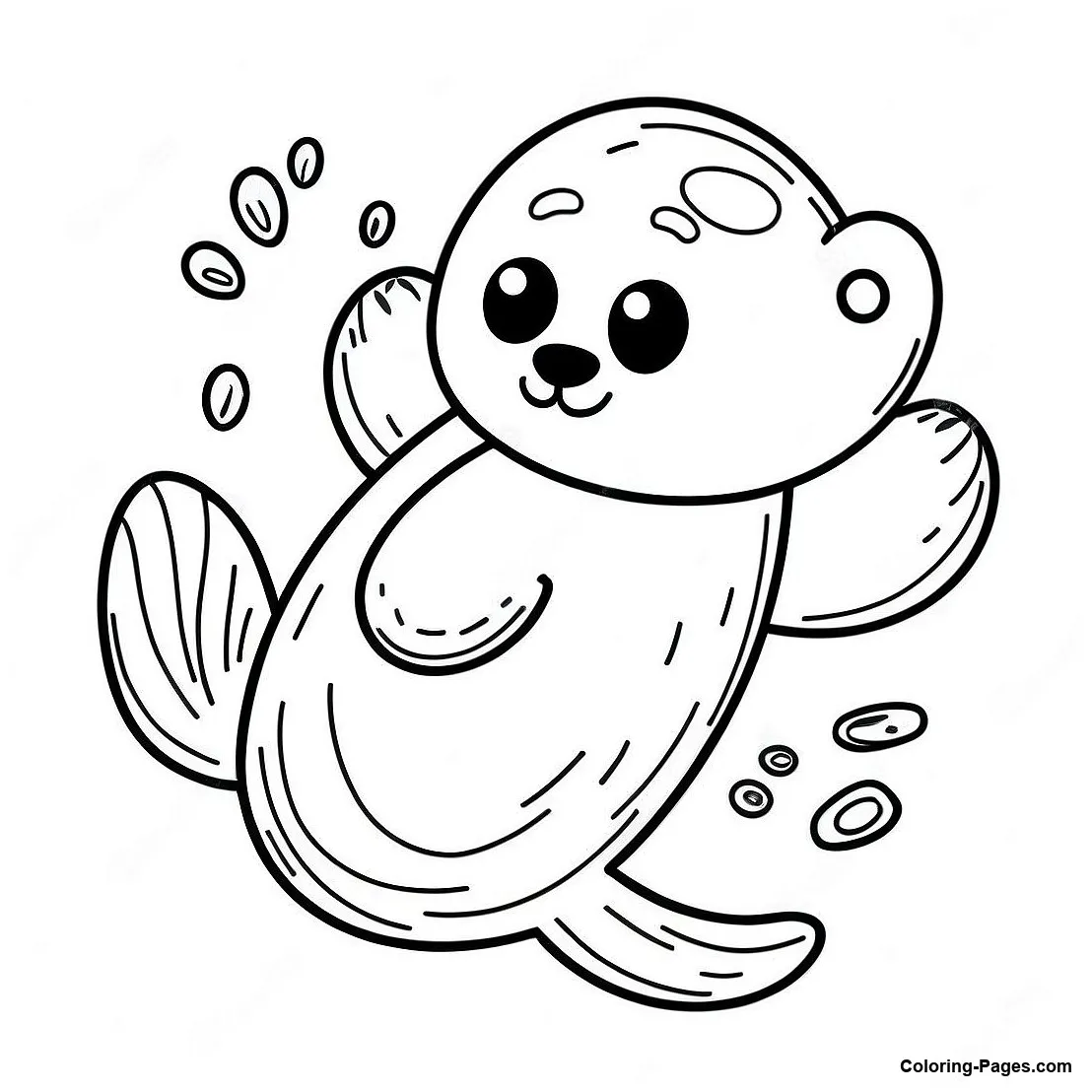 Cute sea otter floating on its back coloring page coloring-pages