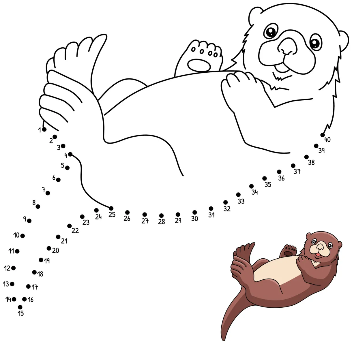 Sea otter coloring page for kids 8208943 vector art at vecteezy