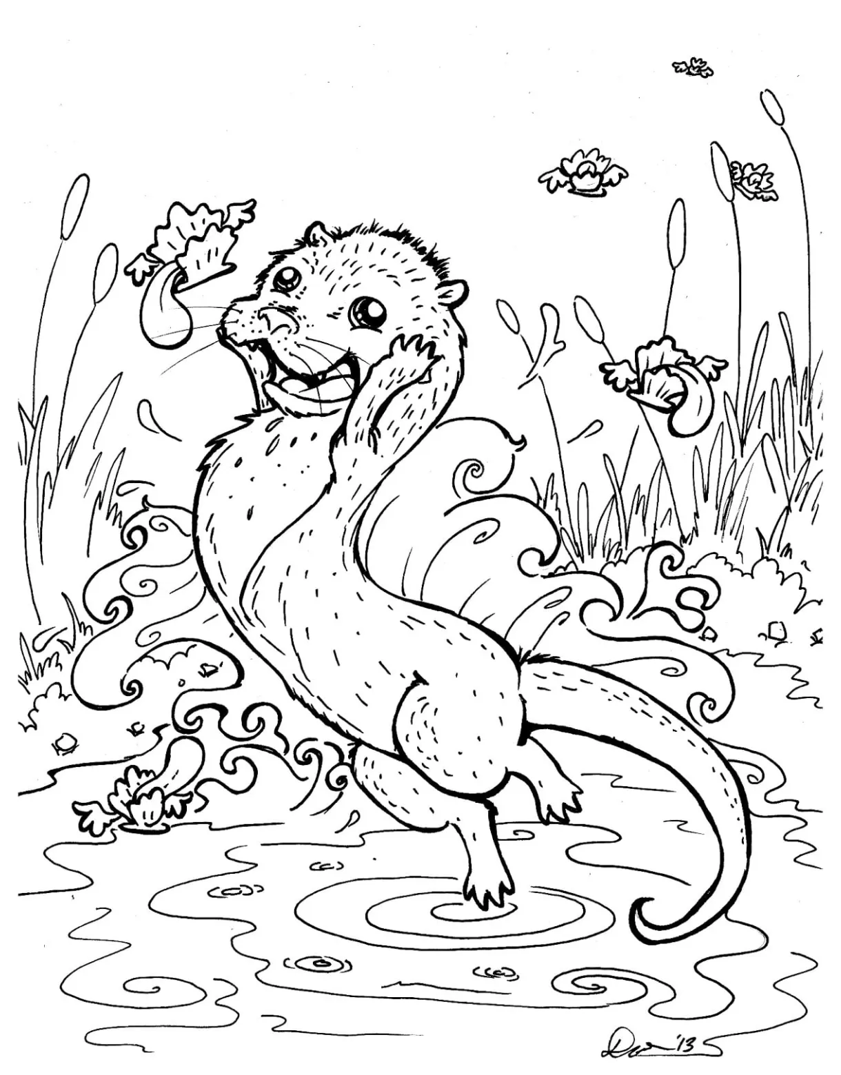 Sea otter coloring page free printable coloring pages