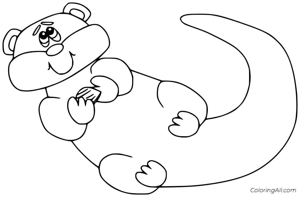 Cartoon Otter Floating Free Coloring Pages - Coloring Cool