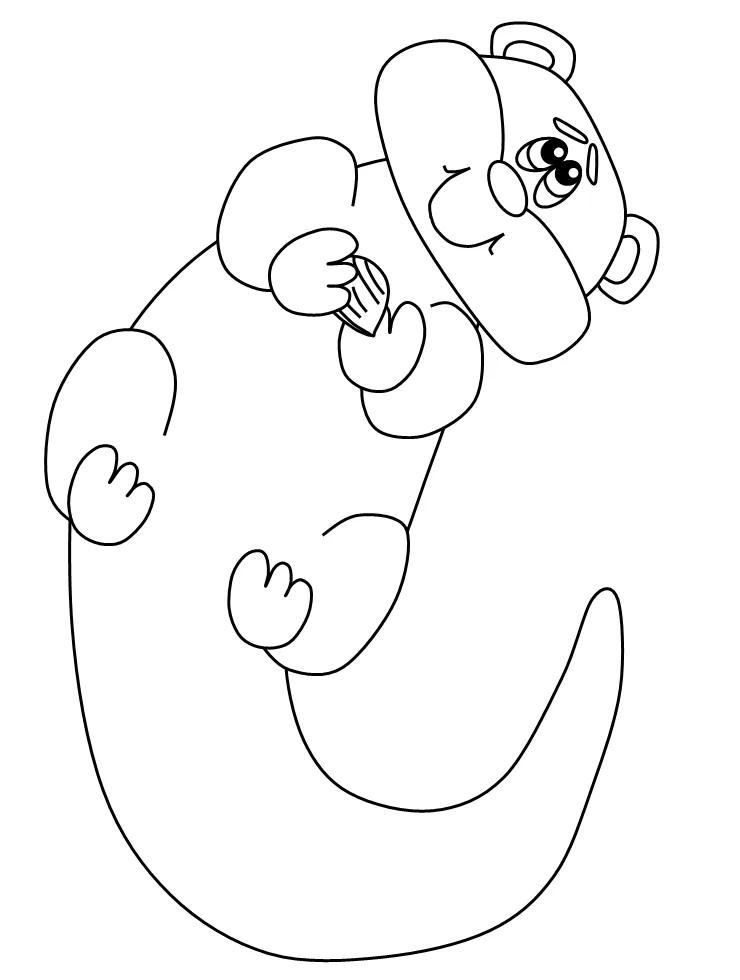 Free sea otter coloring page, download free sea otter coloring page png