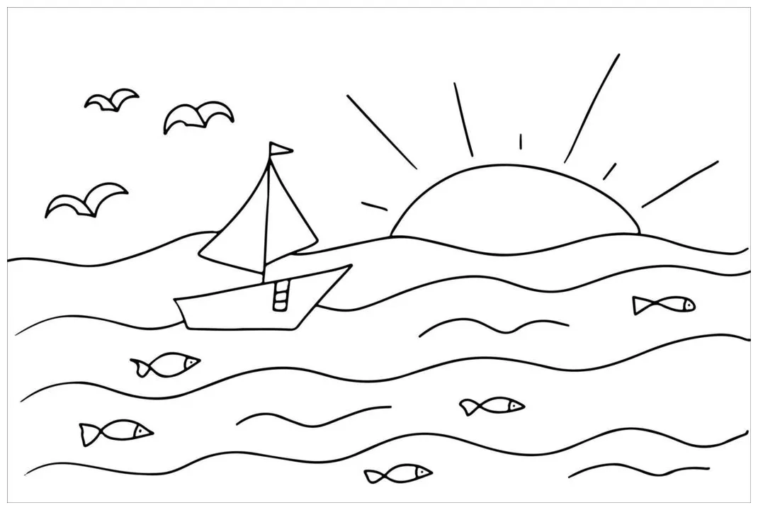 Sea coloring pages vector art, icons, and graphics for