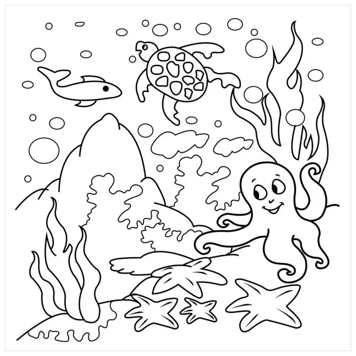 Sea coloring pages vector art, icons, and graphics for