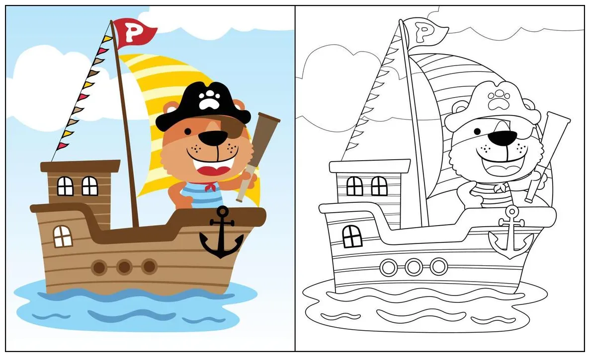Sea coloring pages vector art, icons, and graphics for
