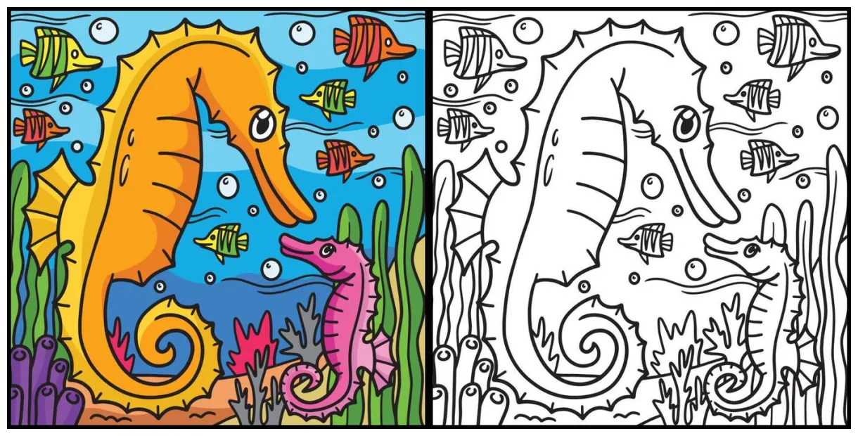 Sea coloring pages vector art, icons, and graphics for