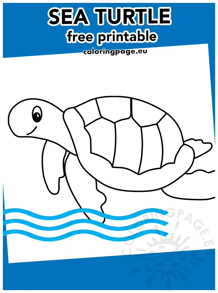 Sea turtle swimming printable | Coloring Page