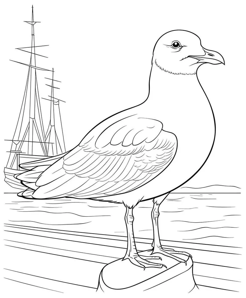 Gull bird coloring page vector illustration 27608339 vector art at vecteezy