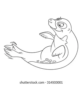 Cute playful seal clapping stock vector 314503001