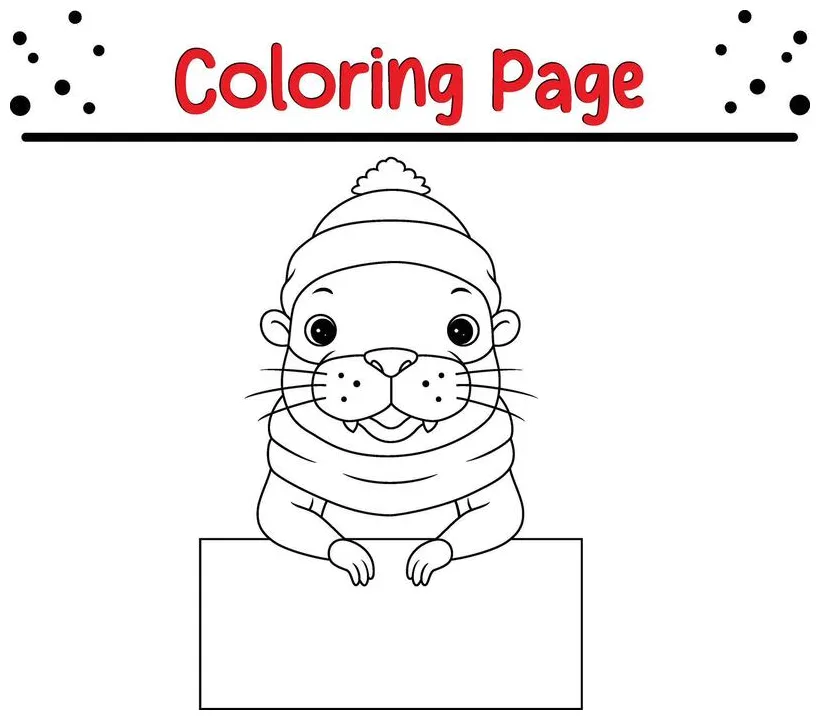 Seal coloring page vector art, icons, and graphics for