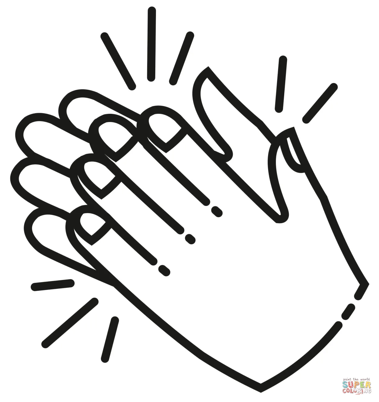 Clapping hands coloring page free printable coloring pages