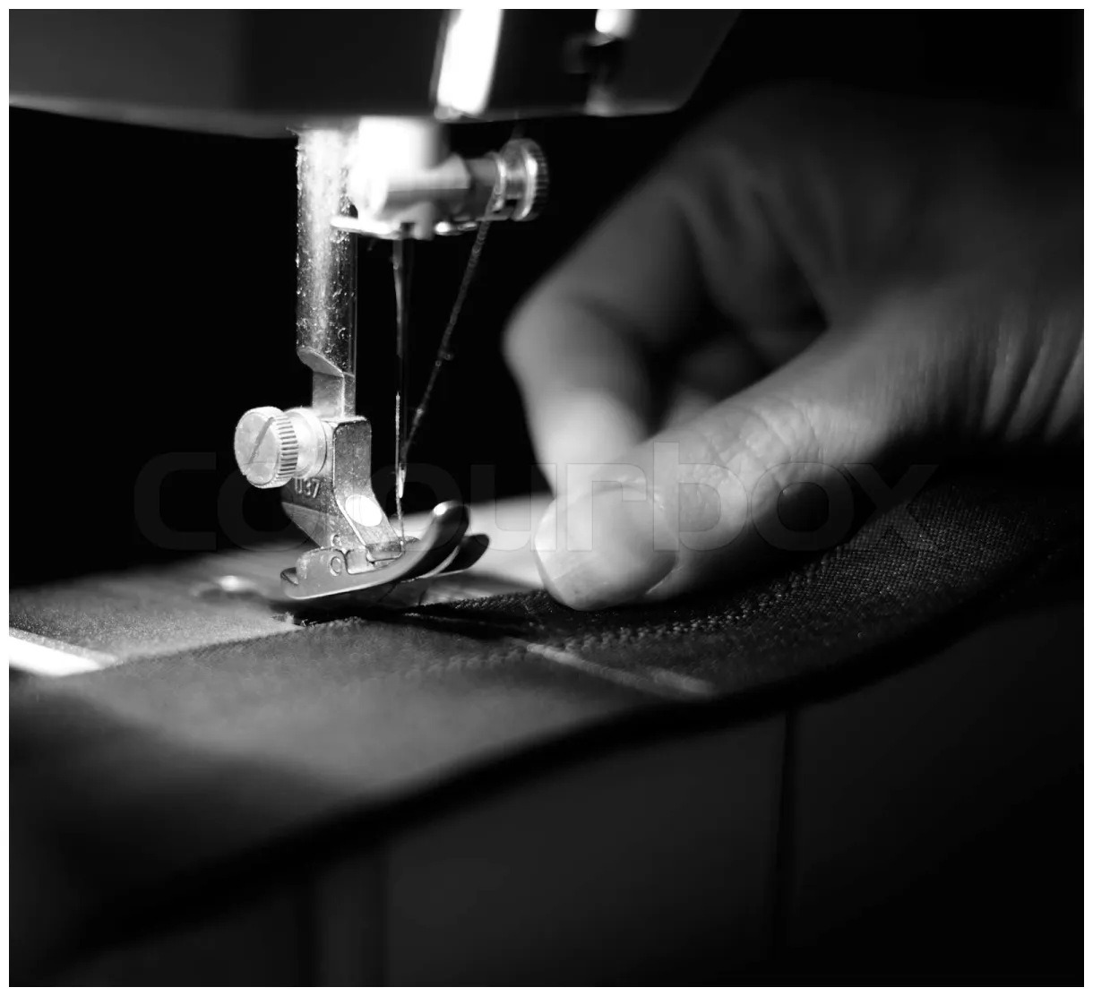 Seamstress using sewing machine stock colourbox printable coloring page