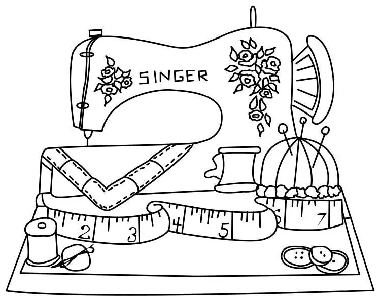 Sewing machine coloring page at getdrawings
