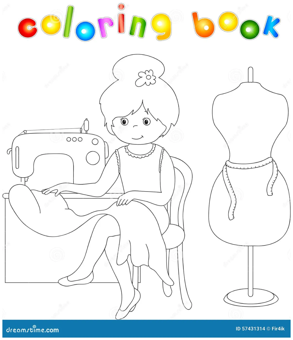 Sewing machine coloring pages