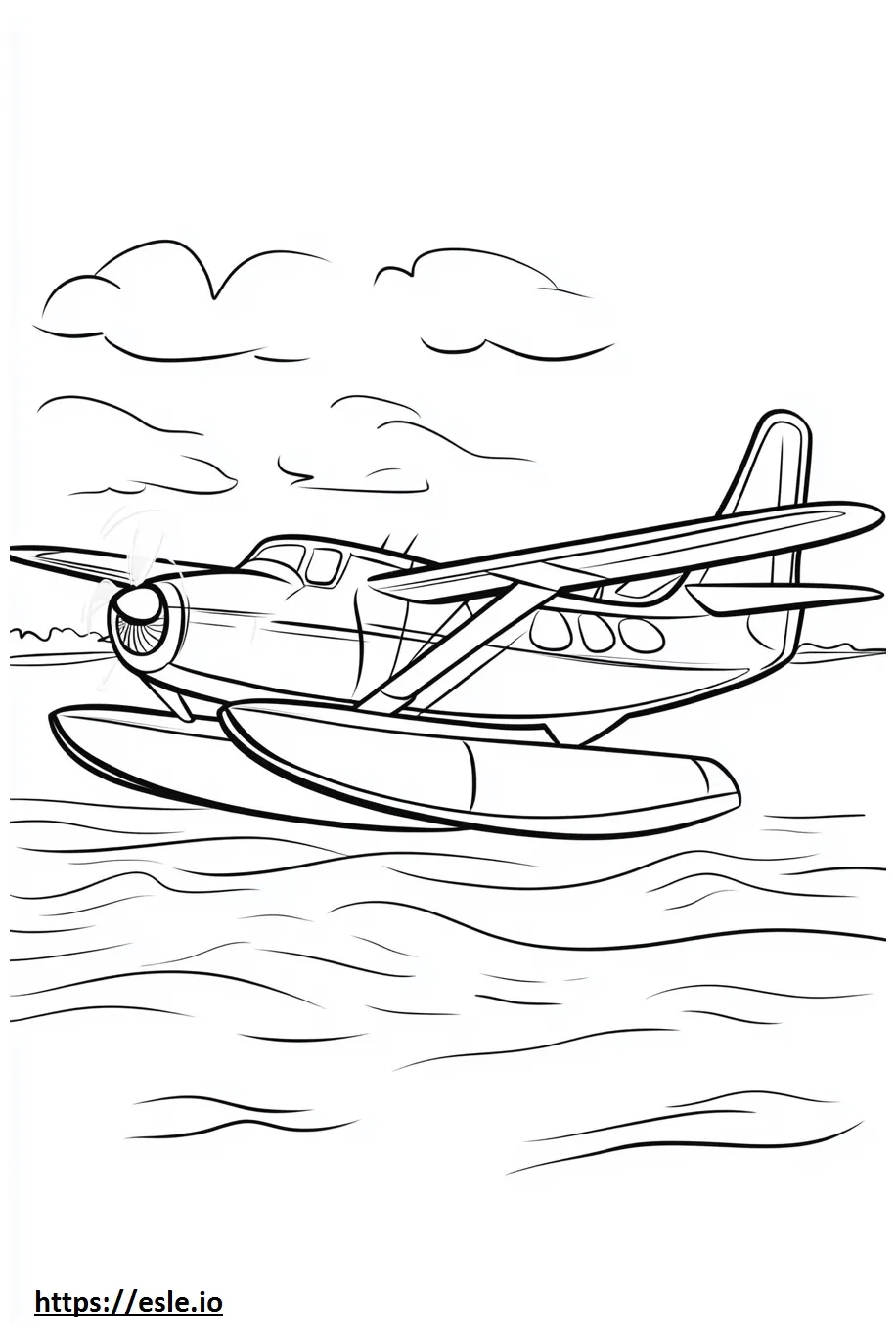 Seaplane coloring page