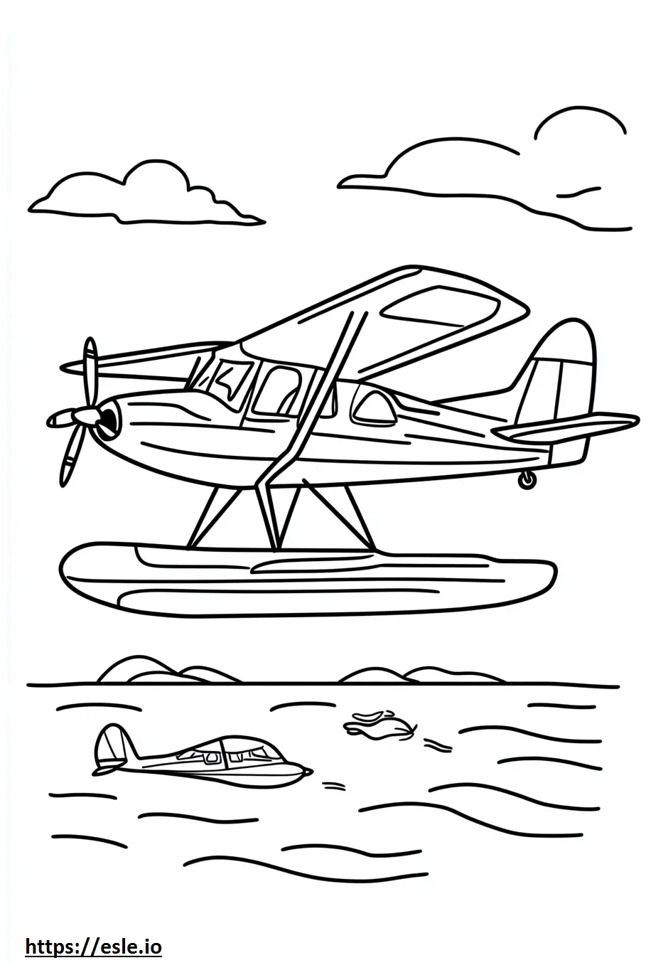 Seaplane for coloring