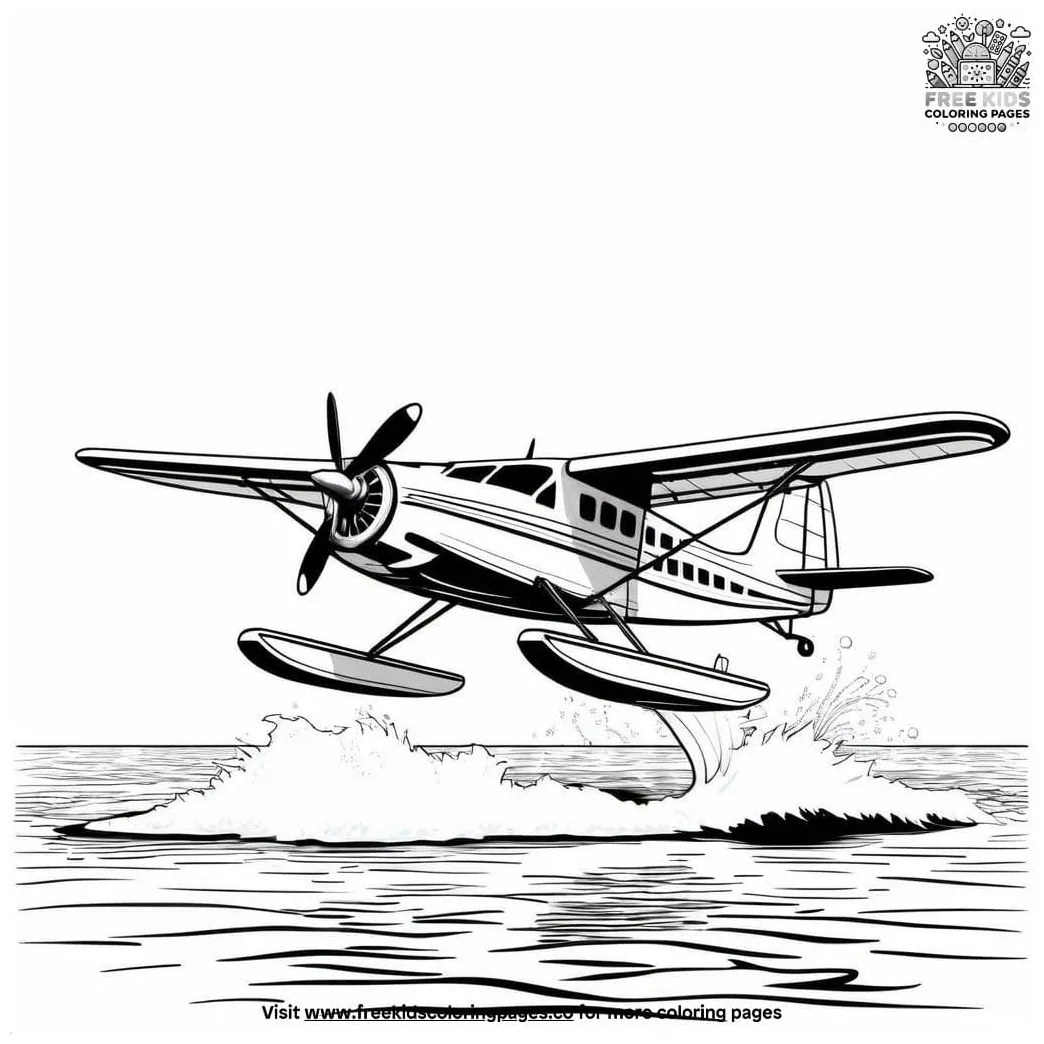 Seaplane splas own coloring pages