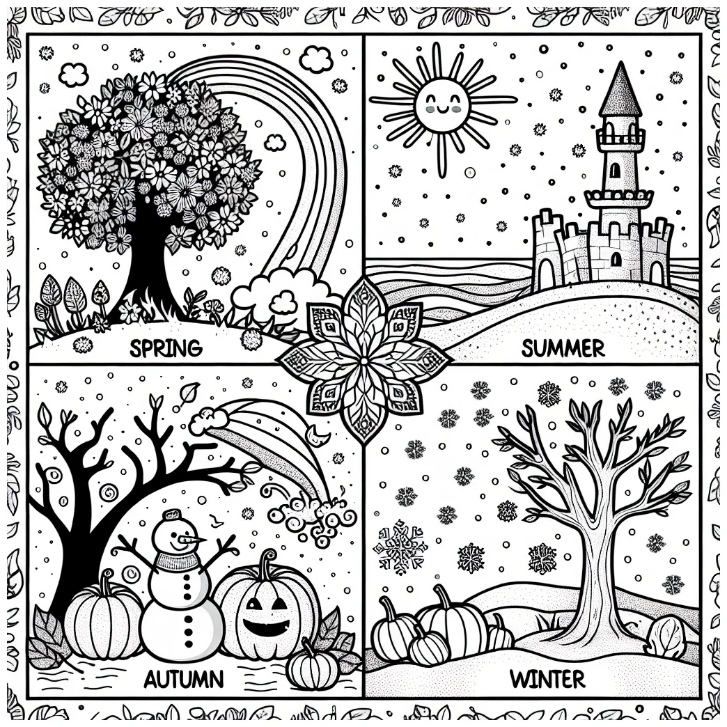 Coloring seasons color & frame color & frame inspiration adult