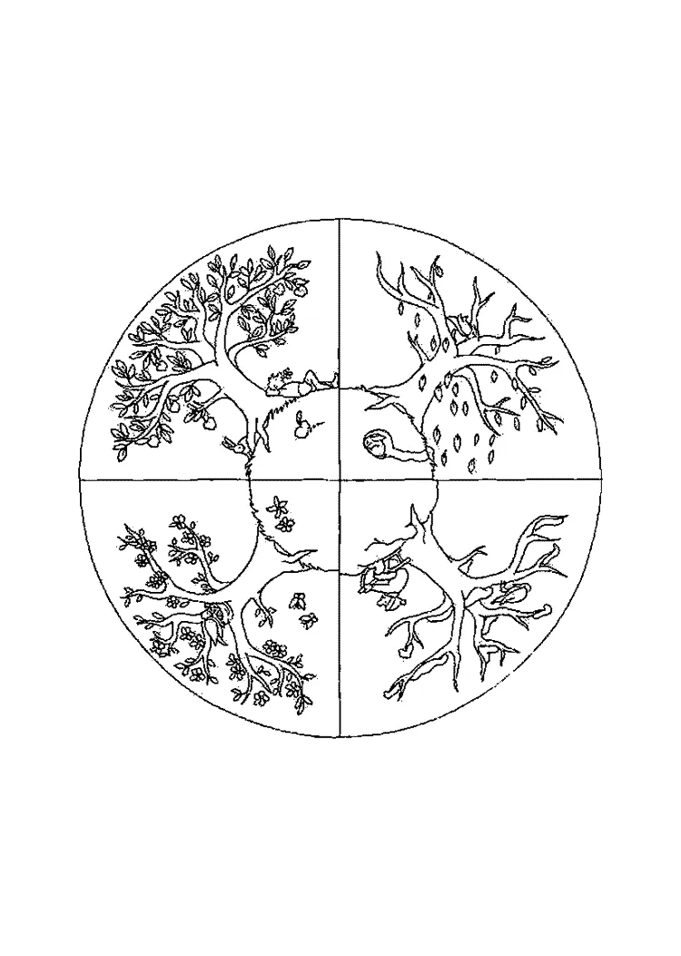 Seasons coloring page