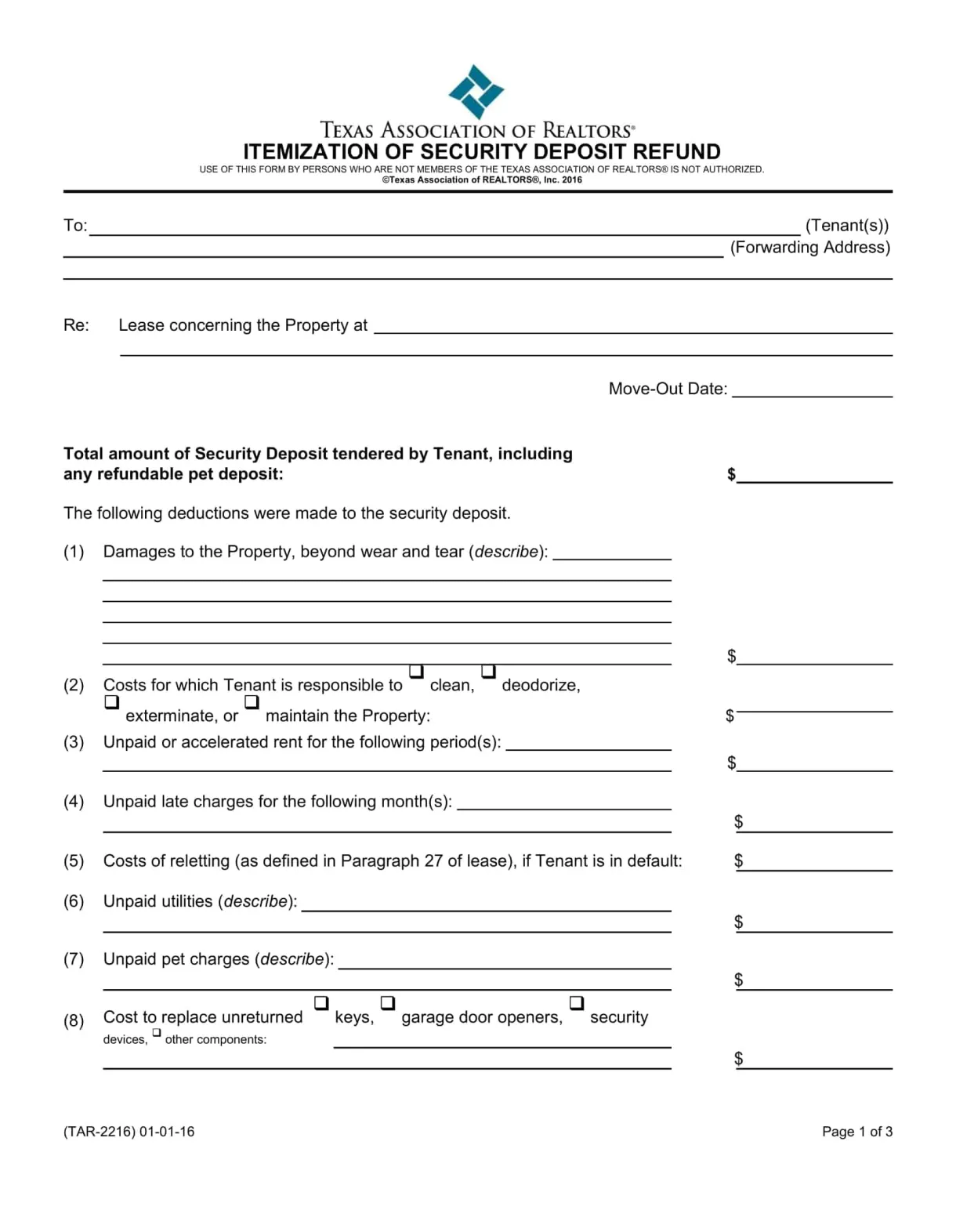 Free printable templates [tenant