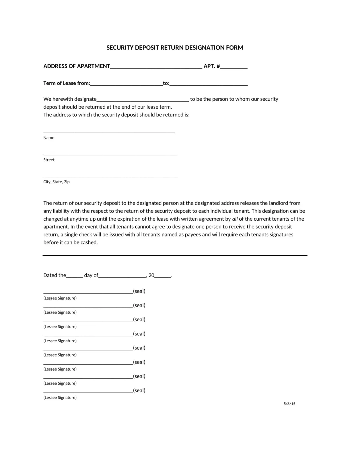 Free printable templates [tenant