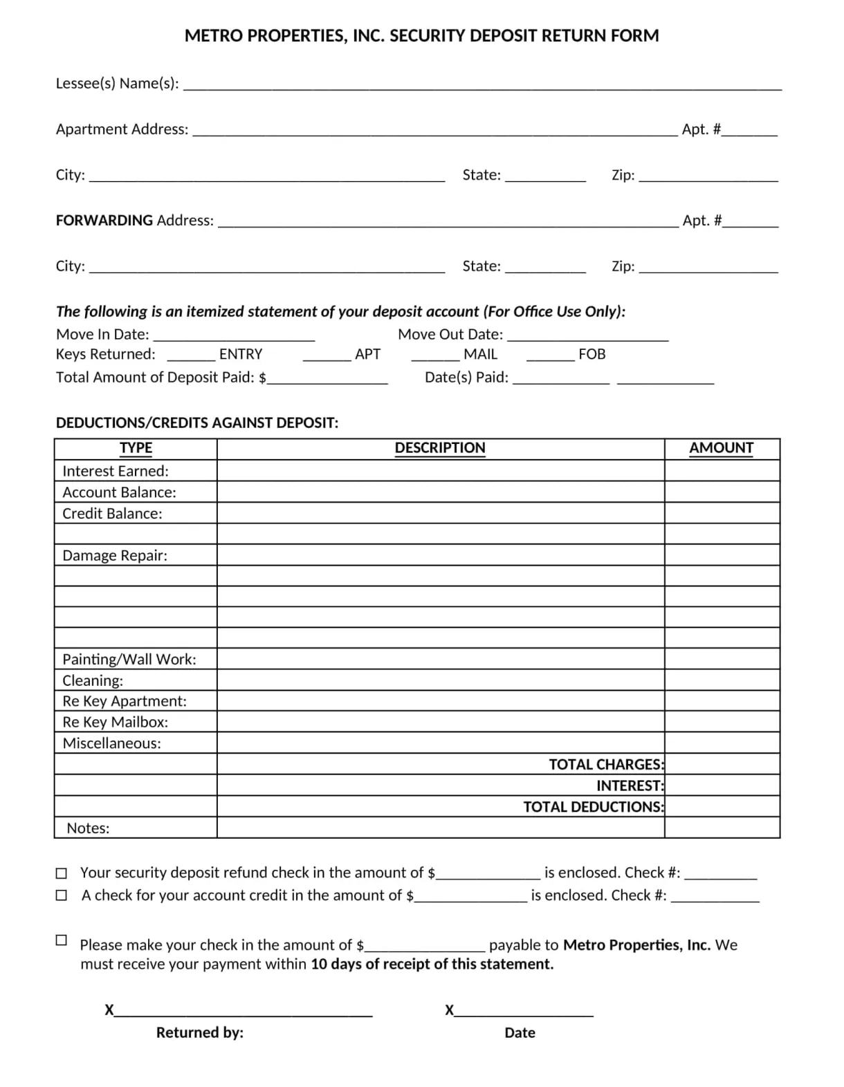 Free printable templates [tenant