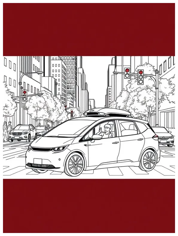 12+ free self-driving car coloring pages for kids to print