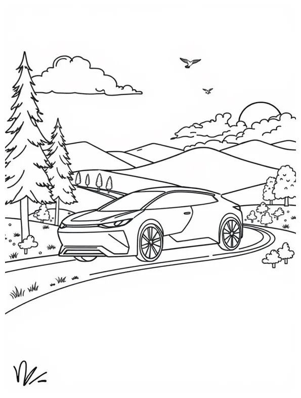 12+ free self-driving car coloring pages for kids to print
