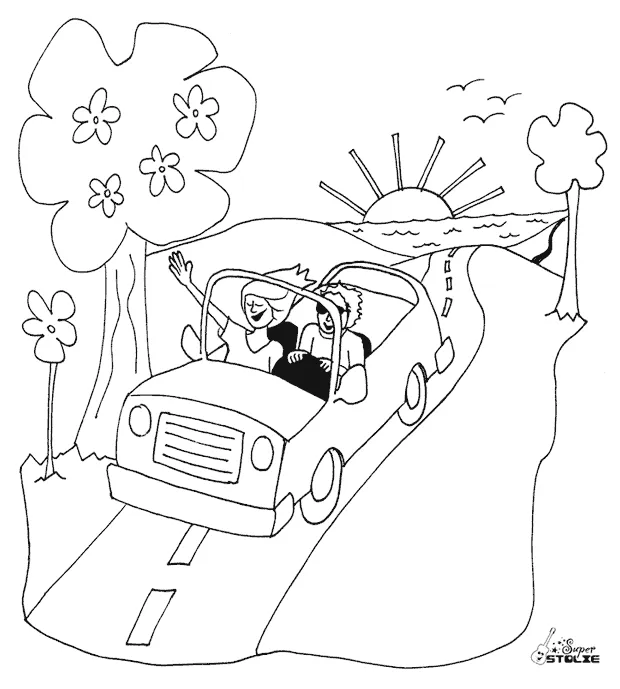 Driving coloring page coloring printable coloring page
