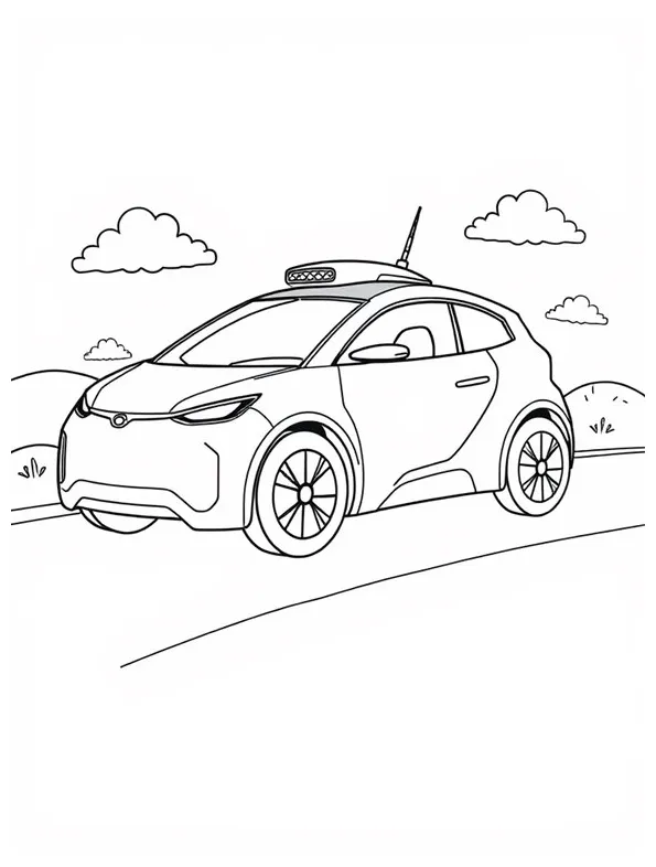 12+ free self-driving car coloring pages for kids to print