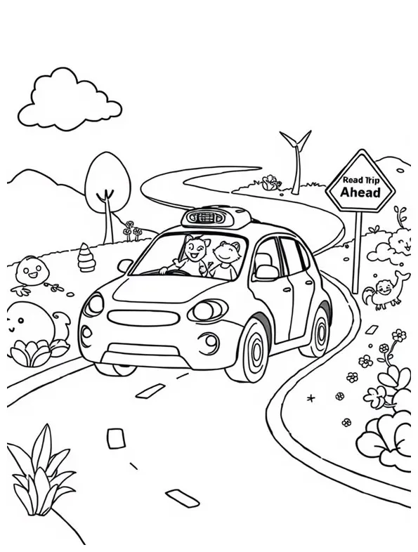 12+ free self-driving car coloring pages for kids to print