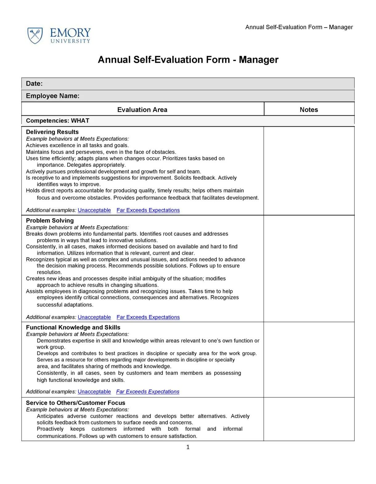 Employee self evaluation form template awesome sample employee self riset
