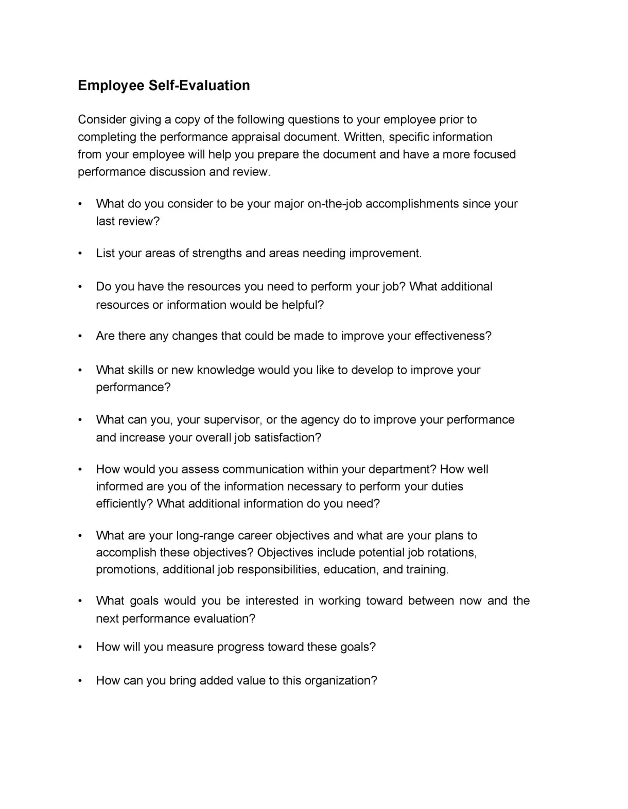 50+ self evaluation examples, forms & questions ᐅ templatelab