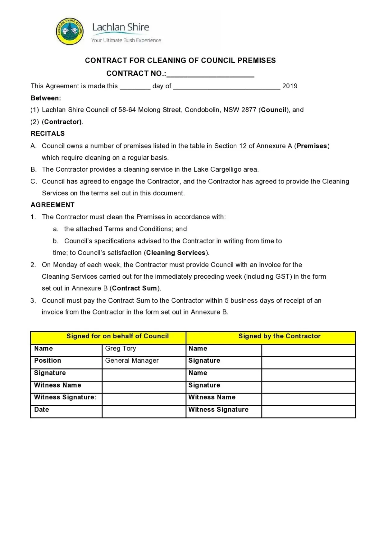 41 printable cleaning contract templates 100% free