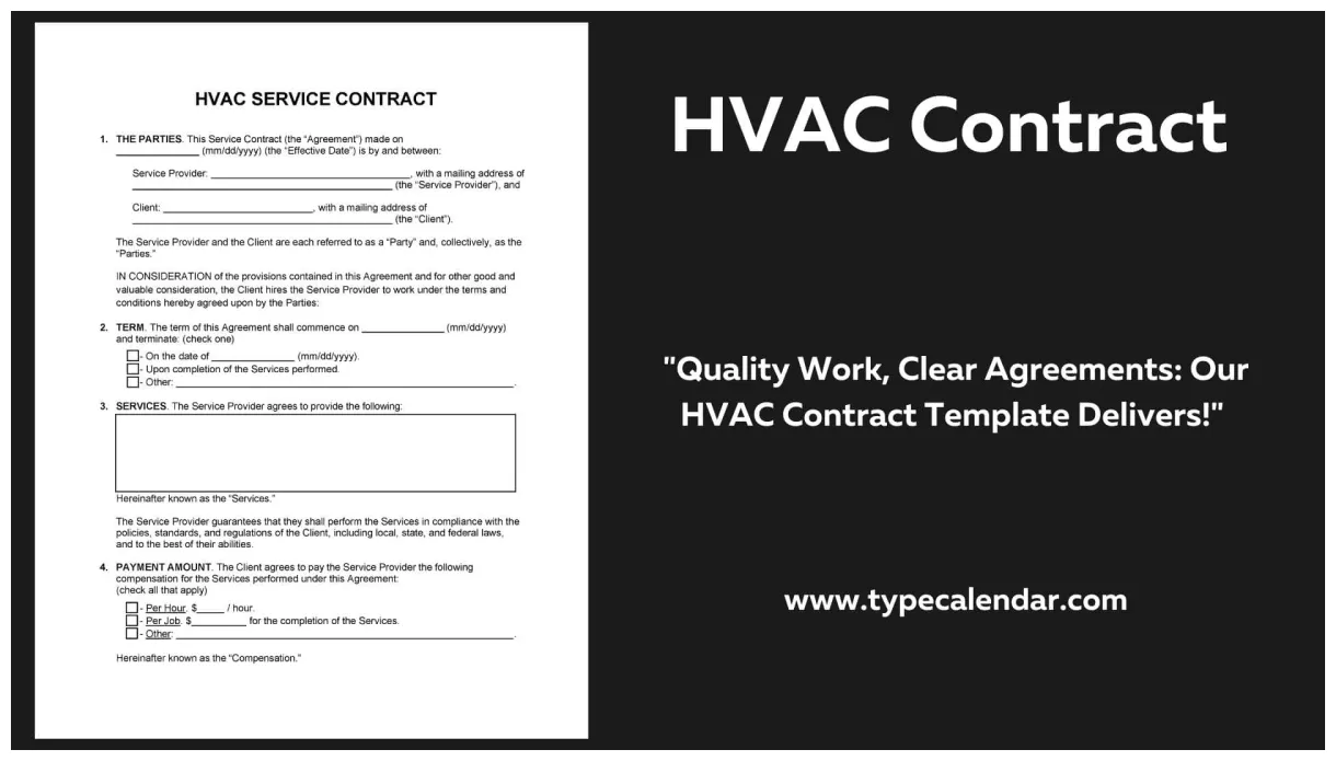 Free printable hvac contract agreement templates [service & maintenance]