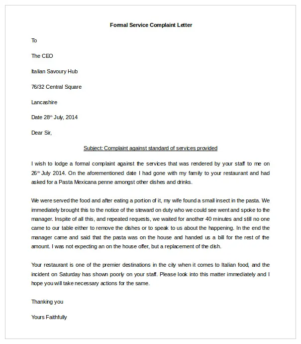 29+ free complaint letter templates pdf, doc