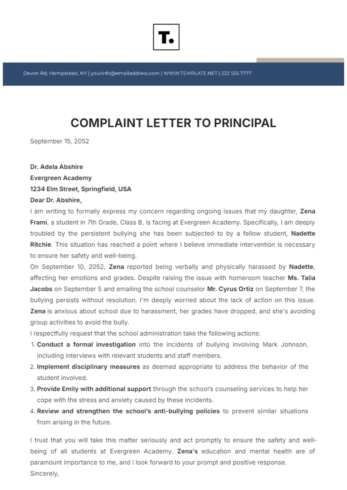 Free complaint letter for poor cleaning service template to edit online