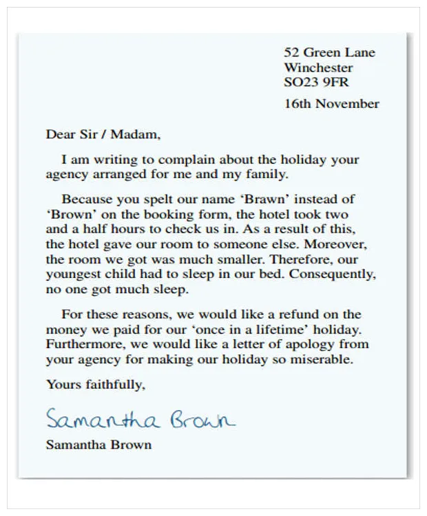 Letter of complaint bad service cover letter