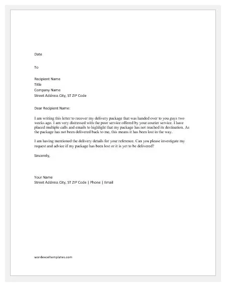 Letter of complaint bad service cover letter