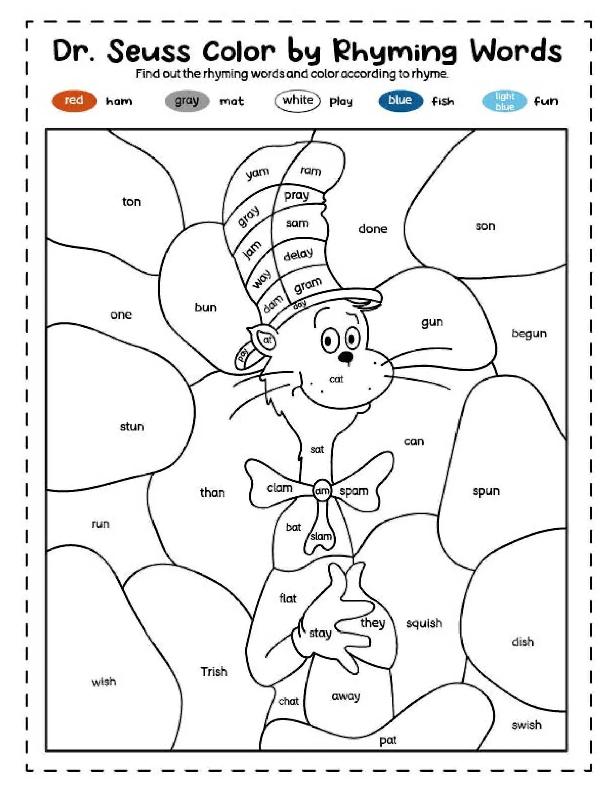Dr seuss coloring pages dr seuss color by number