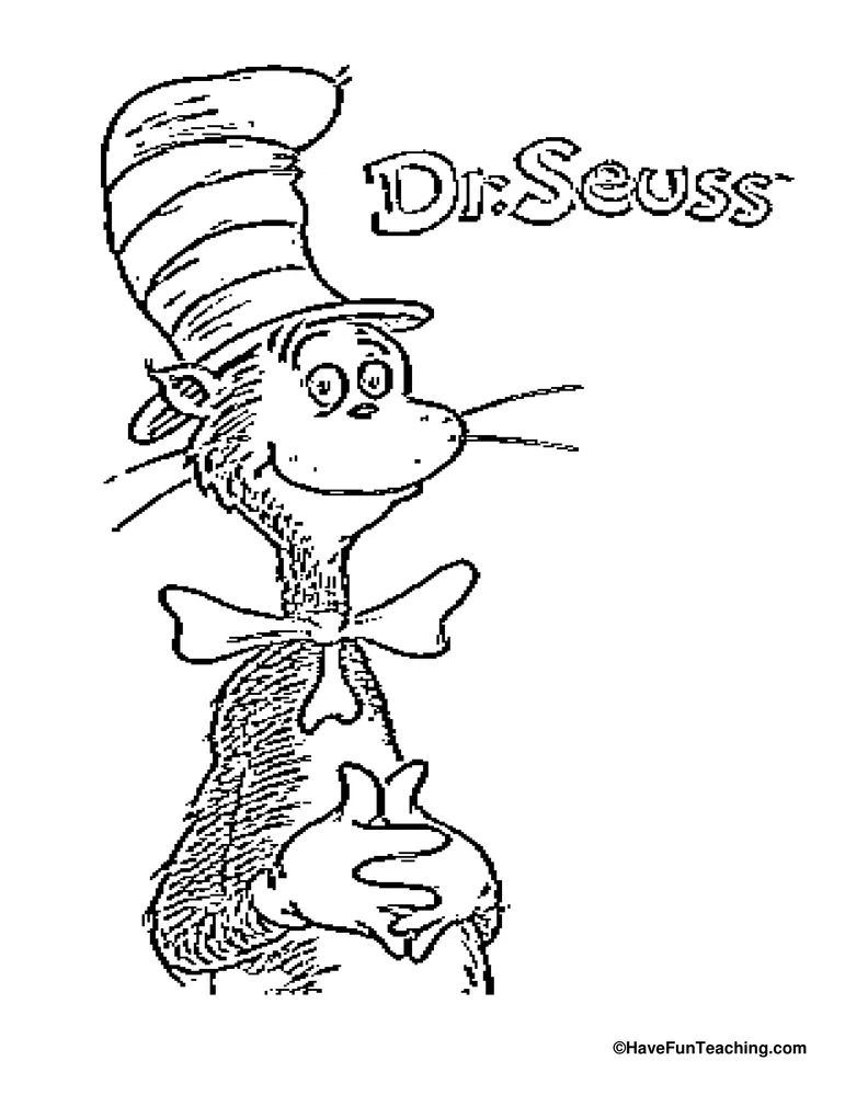 Dr. seuss coloring page by teach simple