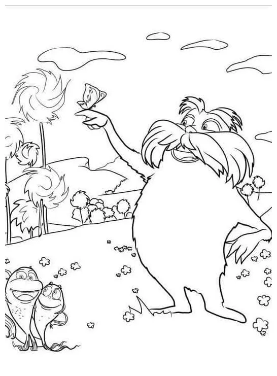 Lorax dr seuss coloring page download, print or color online for free