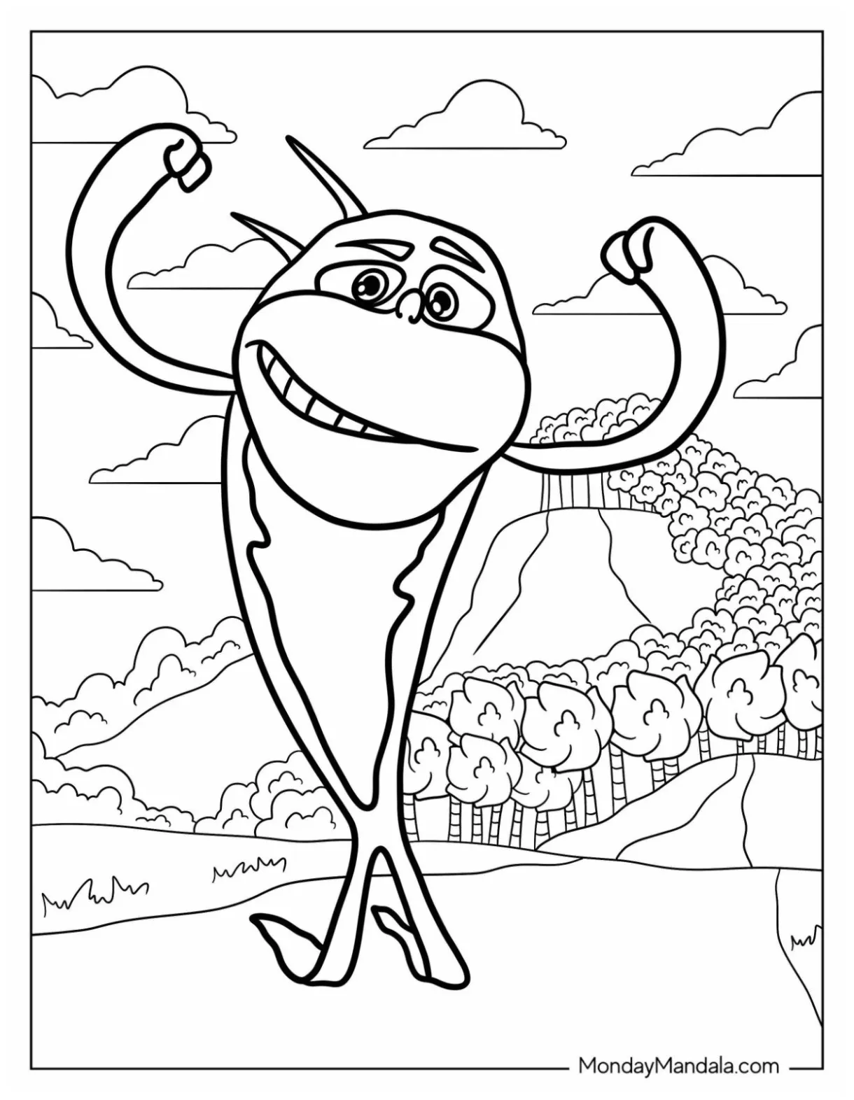 Dr seuss characters coloring pages lorax