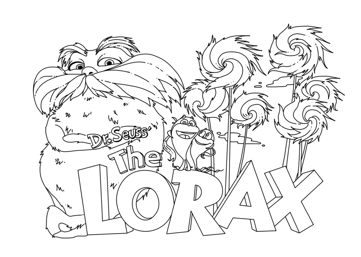 Dr seuss lorax coloring printable coloring page