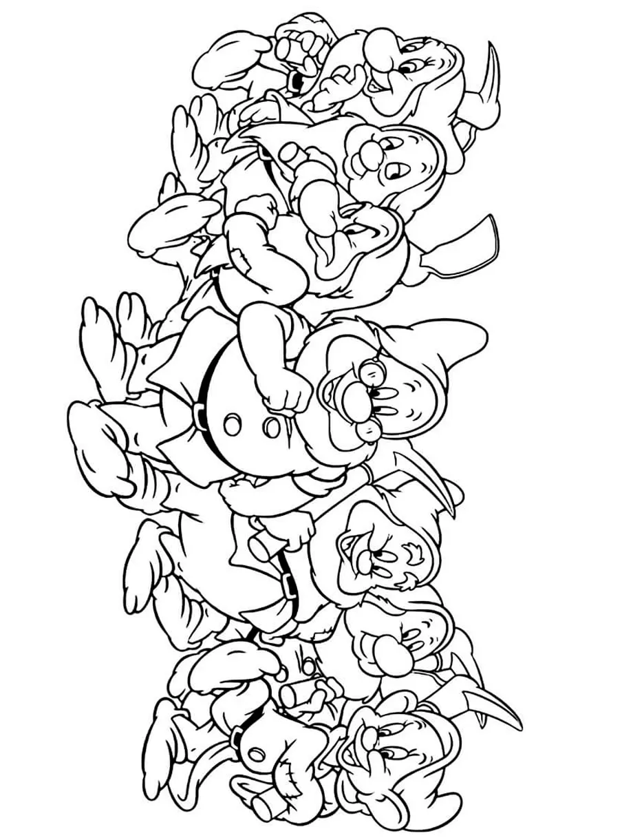 Seven dwarfs disney coloring page