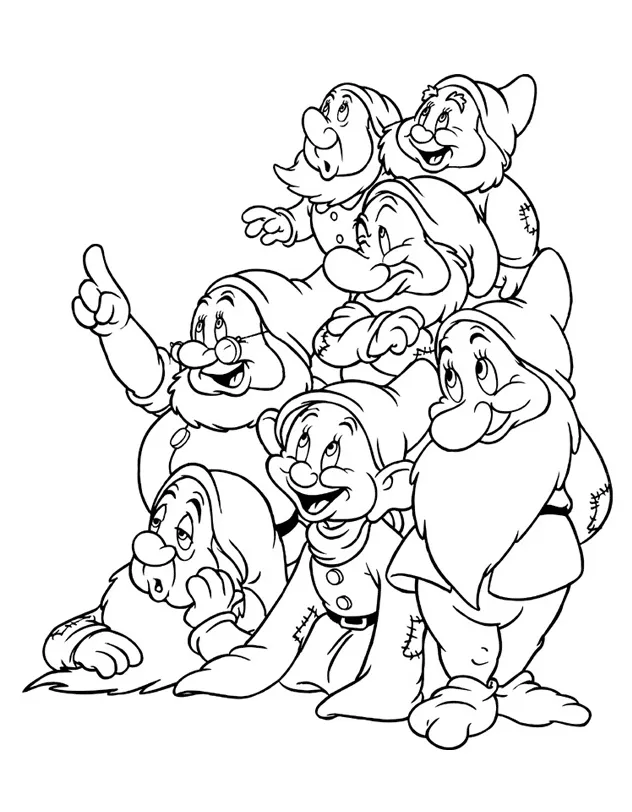 Happy seven dwarfs coloring play free coloring game online