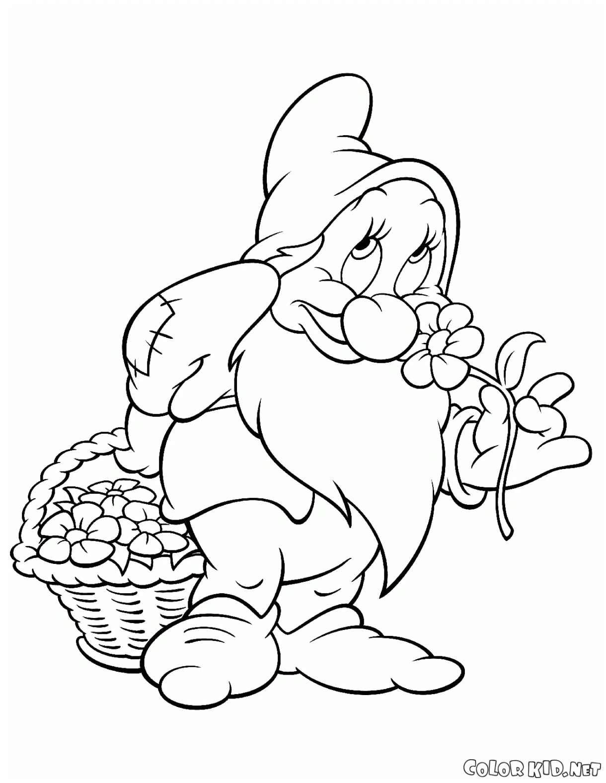 Coloring page seven dwarfs