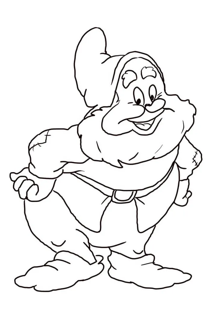 Seven dwarfs coloring page