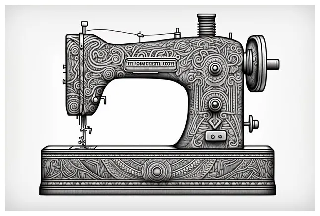 Premium ai coloring page sewing machine