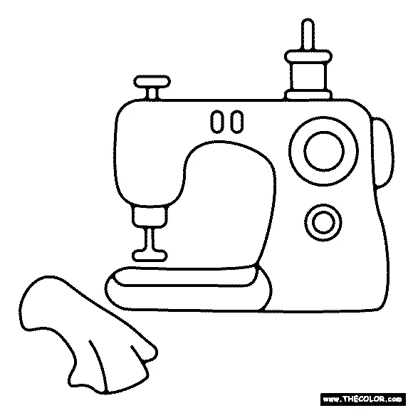 Sewing machine coloring page