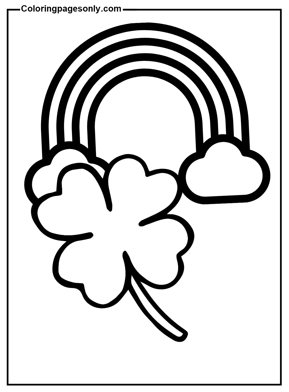 Shamrock with rainbow coloring page free printable coloring pages printable coloring page